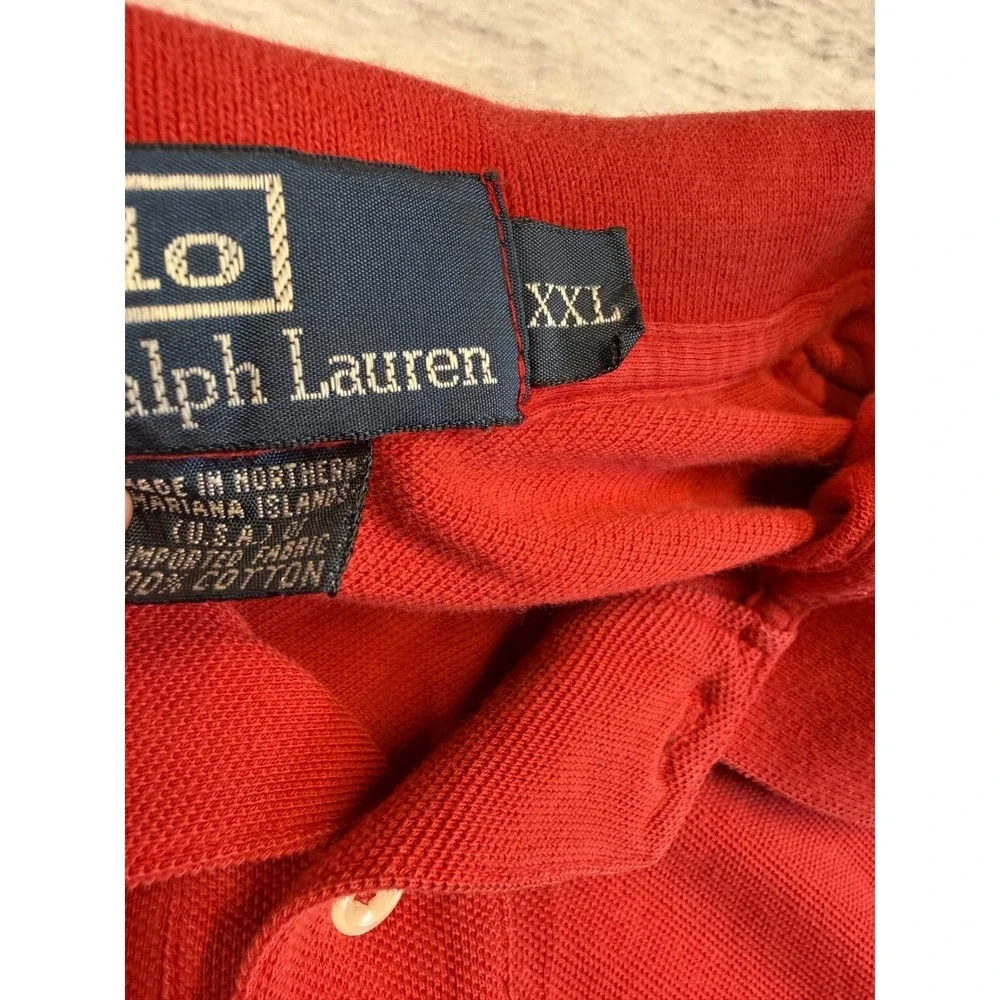 Polo Ralph Lauren Mens XXL Red Short Sleeve Pique Polo Shirt Classic Fit‎ Pony
